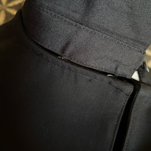 Black Peplum Top with Christmas Collar - Large - Holiday Top - Christmas Blouse - Picture 13 of 15